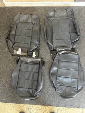 Jr3b7664417da3zhe Ford 2015-23 Mustang Front Black Leather Seat Covers
