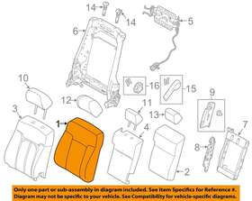 Bc3z2564417ta Ford Oem F-350 Super Duty Front Seat-cushion Cover-top Back Left
