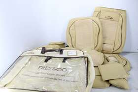 Q350203-05-d1-beige-fs Freesoo Car Seat Covers Full 5pc Set Breathable Beige