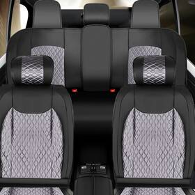 9722587 Gearzaar For Dodge Ram 1500 2009-2025 2500 3500 Pu Leather Car 5-seat Covers Full Sets