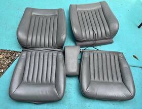 2116 Genuine Mercedes Benz 126 910 W126 Oem Early Gray Heated Front Seat Leather Set With Armrest