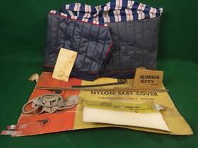 327s11 Gm Nos 1954 Pontiac Chieftain Seat Cover Set Blue-white Striped 4dr Sedan