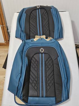 Gxt-01sp-c8 Gxt Seat Cover Faux Leather Covers For Trucks Most Sedans Suv Blk And Turquoise
