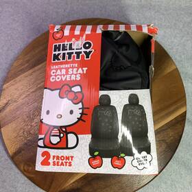 Hello Kitty Srsc-1134 Leatherette Front Car Seat Covers Black 4 Pc Cute Y2k Emo Grundge