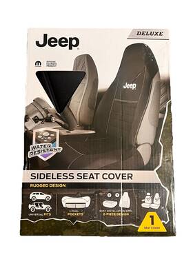 008708 Jeep Deluxe Highback Sideless Seat Cover Open Box 1 2 Pieces Black