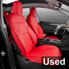 Tslmd008zt Maysoo - Full Set Tesla Model Y Seat Covers Red Nappa