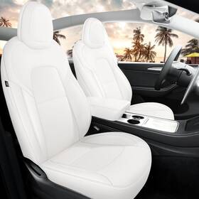 Meekoomay 739240460816 For 20-24 Tesla Model Y Full Set Seat Protective Covers White 12pcs Blemishes