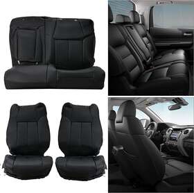 Mid-auto-parts-plus 714755991789 For 2014-2021 Toyota Tundra Crewmax Black Front And Rear Seat Covers Set