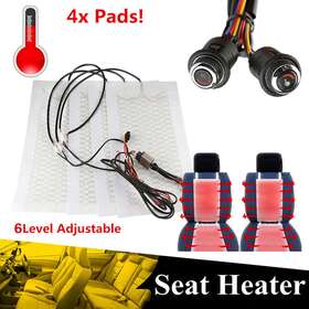 Cr00373 Mls 3/6 Level Carbon Fiber Car Seat Heated Cushion Heater Pad Round Switch Kit