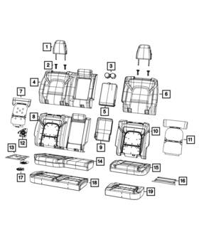 6re70bd3ab Mopar Genuine Rear Seat Cushion Cover