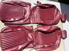 Alfa-style-3-blk-vnl Morethantops Fits Alfa Romeo Spider 1971-94 Style 3 Red Vinyl Seat Covers
