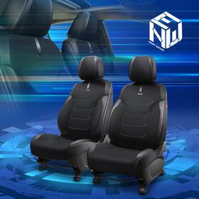 Npm83426 Newpoint Motor Open Box Auto Car Suv Truck Leatherette Front Row Set Seat Covers Sport Series