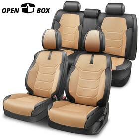 Npm83431 Newpoint Motor Open-box Auto Car Suv Truck Beige Leatherette Full Set Seat Covers Sport Series