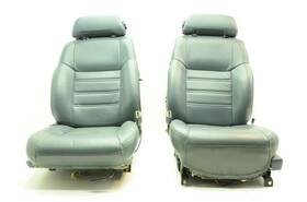 202.da1z85 Nissan 1984-1986 300zx 2 Pair Of Driver And Passenger Front Blue Leather Seats
