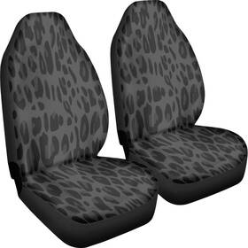 Pehede Xlh-carseata041 Car Seat Cover Black And Grey Fur Pattern Front Easy To Install Set