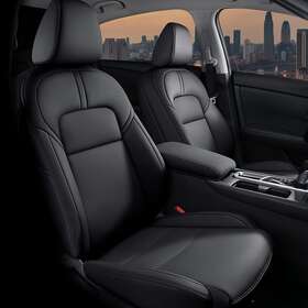 Sc-ni-005-5-blk Rawakorw Car 5-seat Covers For Nissan Sentra Sv Sr S 2020-2024 Pu Leather Cushion Black