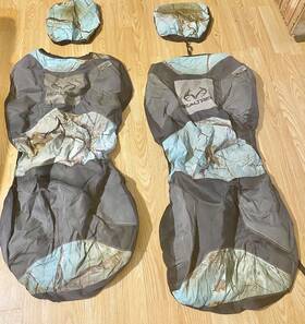 Realtree Timber 888999348910 Aqua Blue Bucket Seat Covers Worn Backing Stains See Pictures