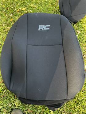 91032 Rough Country Suspension Systems Front Seat Covers-black 07-13 Silverado/sierra Crew