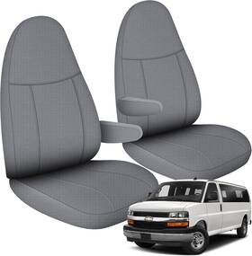 X3a-2 Runfider Front Bucket Seat Covers For Chevy Express 2010-2025- Gray Grey