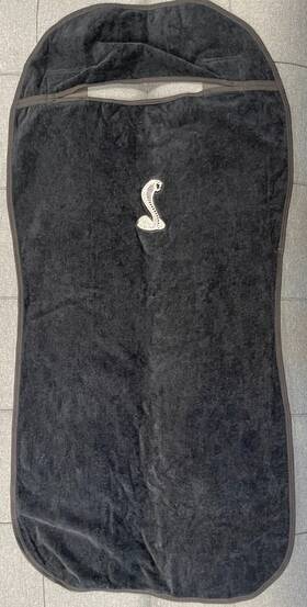 Sar-2b Seat Armour Brand Ford Mustang 2pc. Front Cover Black Terry Cloth Cobra Logo Preowned