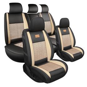 Q350094-01-01qczd-black-sa Seat Freesoo Car Cover Leather Covers Full Set Classic Breathable Padde