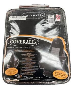 181704xn1165 Seats Inc Coverall High Back Seat Cover Gray/black - Used Very Good Condition