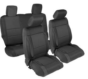 471701 Smittybilt Used Black Custom Neoprene Seat Covers 08-12 For Jeep Wrangler Unlimited