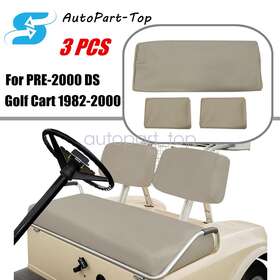 1982-2000.5 Soillar Leather Front Seat Cover Staple On Beige For 1982-2000 Pre-2000 Ds Golf Cart