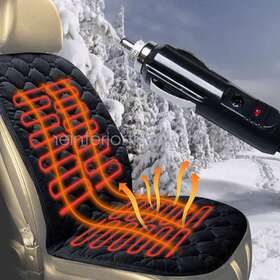 Z2.jrd02.h Soillar Universal Winter Heated Seat Cover Heater Pad 12v With Adjustment Switch Black