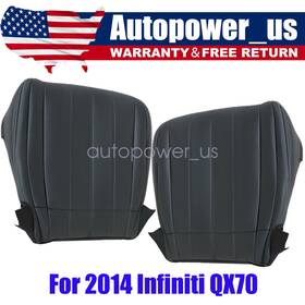Z2.qx70zy02.h Soillar Z2.qx70zy01.h 2014 For Infiniti Qx70 Front Driver/passenger Bottom Leather Seat Cover In Black