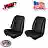 Stock-43-82208-2295 Tmi Products 1968 Chevelle Front Seat Upholstery Black Vinyl Made In Usa By Stock