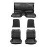 Su65blkf Mustangs Unlimited Front Rear Bucket Seat Upholstery Black Mustang Fastback