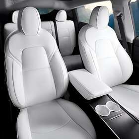 Tslzt0000 Tesla Maysoo 2020 2021 2022 2023 Model Y White Nappa Leather Seat Cover Full Set