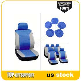 Tl11073101s Top-liftsupport Auto Seat Cover For Buick 1995-1998 Universal 5 Seats Blue Gray Embossed Cloth