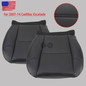 Topgearsltd 710414686829 2007-14 For Cadillac Escalade Driver And Passenger Bottom Leather Seat Cover Black