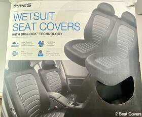 Type S 643334567735 Wetsuit Seat Covers With Dri-lock Technology Black - 2 Front Seats