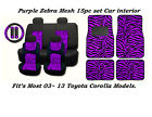 Zemepur15pcset Ys Deluxe Purple Zebra Mesh 15pc Set Car Interior Fits Most 03 13 Toyota Corolla