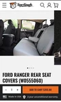 Tiger Tough Ironweave Rear Bench Seat Cover Ford Ranger 2019-2022 55560GRY. Fixed Price $49.99.