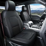 Coverado Leather Seat Covers Full Set Ford F150 Custom Fit 15-25, Black. Fixed Price $169.00.