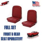 Front And Rear Seat Covers Red Vinyl Made Usa By Tmi, 1966 Ford Mustang. Fixed Price $678.68.