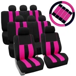 Pink 3ROW Suv Split Bench Car Seat Covers With Steering Wheel And Belt Pads. Fixed Price $62.99.