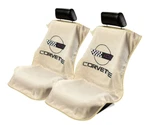 2 - Seat Armour Protector Cover/towel With C4 Corvette Logo Tan. Fixed Price $73.35.