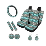 Western Aztec Car Seat Covers Full Set 11 Pcs, Tribal Horses. Fixed Price $83.14.