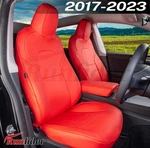Custom Red Nappa Leather Seat Covers For Tesla Model Y 2017 2024 Full Set. Fixed Price $84.95.