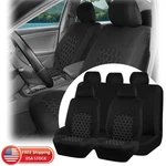 Universal 5-SEATS Car Covers Fabric Front + Rear Cushion Full Set Black Usa. Fixed Price $24.99.