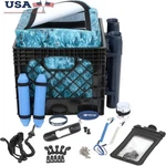 24 Piece Kayak Fishing Storage Crate W/ Dry Bag Rod Holders Accessories Kit New. Fixed Price $32.81.