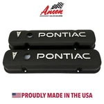 Gm Pontiac Valve Covers Black Raised Letter Logo Die-cast Aluminum Ansen Usa. Fixed Price $225.00.