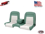 Deluxe Pony Seat Upholstery Mustang Convert Front/rear Bench - Turquoise & White. Fixed Price $1020.80.