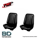 1966 Chevy Chevelle Front Buckets & Rear Seat Upholstery Black Made By Tmi. Fixed Price $796.11.