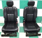 16' Town & Country Black Leather Rear Second 2ND Row Captains Bucket Seats Pair. Fixed Price $1050.69.